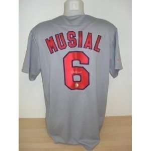 Autographed Stan Musial Uniform   Gray Majestic   Autographed MLB 