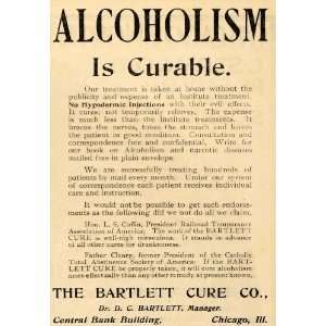  1898 Ad Alcoholism Cure Bartlett Coffin Cleary Health 