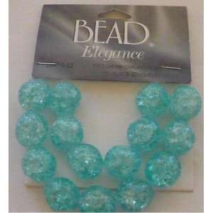  15 pc Aqua Round Chunk Cracked Glass Beads   Bead Elegance 
