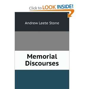  Memorial Discourses Andrew Leete Stone Books