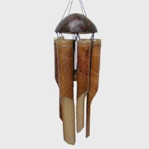  Bamboo Windchime with Hand Etched Pattern