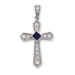  Sterling Silver CZ Passion Cross Pendant   JewelryWeb 