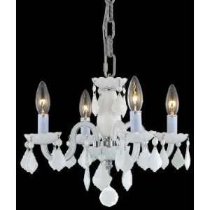Rococo Collection 4 Light 15ö White Crystal Mini Chandelier 7804D15WH 
