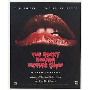  1990 The Rocky Horror Picture Show 15th Anniversary Print Ad (Movie 