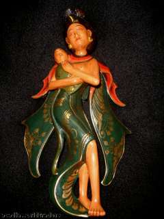 Winged Bali Dewi Sri Goddess~Mother Child mobile Balinese Hand carved 