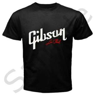 Gibson Les Paul Logo Custom Black t shirt Size S 2XL  