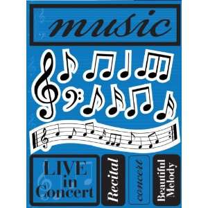  Signature Dimensional Stickers 4.5X6 Sheet Music (3 Pack 