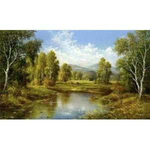  River Landscape by H. Buchner 8x6