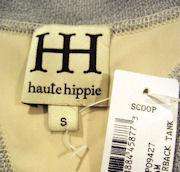 HAUTE HIPPIE Cream Racerback Tank Silk Dress Grey Trim NEW $275.00 