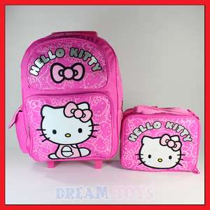   Hello Kitty 16 Pink Glitter Backpack and Lunch Bag Set   Roller LARGE
