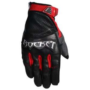 Joe Rocket SuperStreet Mens Leather Motorcycle Gloves Black/Red XXL 