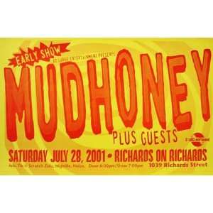Mudhoney Vancouver 2001 Original Concert Poster 