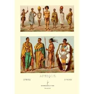  Eleven African Tribe Members 12x18 Giclee on canvas