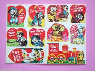40 WHIMSICAL Vintage 60s 70s VALENTINES DAY CARDS Childs Class UNCUT