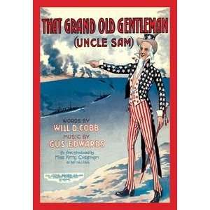  Grand Old Gentleman (Uncle Sam)   12x18 Framed Print in 