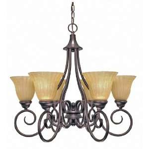 Nuvo Moulan   6 Light   25 inch   Chandelier   w/ Champagne Linen 