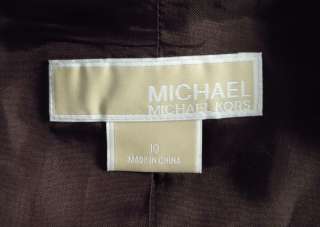 MICHAEL Michael Kors Tan Brown Gold Jacket Blazer Sz 10  