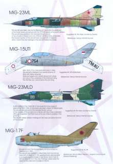Blackbird Decals 1/72 EXOTIC MiG FIGHTERS MiG 15 MiG 17 MiG 23  