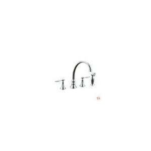   377 4P CP Kitchen Sink Faucet w/ Sidespray, Whit: Home Improvement