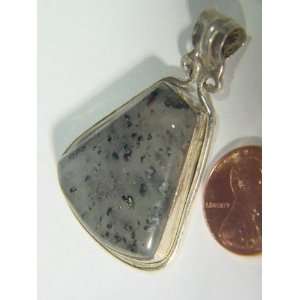   Sterling Silver with Montana Agate Necklace Pendant 