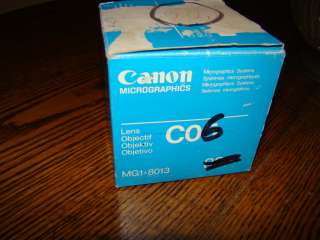 CANON MICROFILM LENS C06, 41X, MP 50 SCANNER  