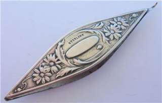 Antique Sterling Silver Sewing Tatting Shuttle Ornate  