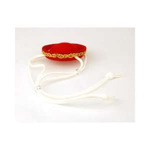  Sailor Dog Hat with Gold Braiding (Red, XSmall): Pet 