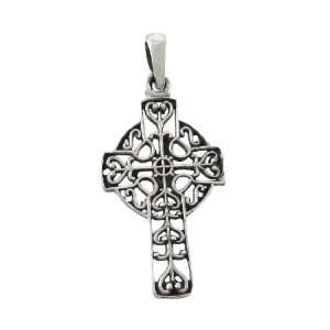  Solid Sterling Silver Celtic Cross Pendant Irish Keltic 