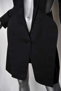 HUSSEIN CHALAYAN Artful Black Long Cut Out *CURVE COAT* 2010 Blazer 