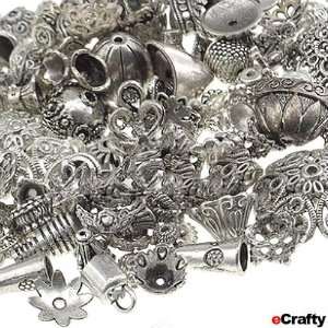   Silver Metal Spacer Bead Caps Deluxe Mix NEW MIX 100 grams, 70+ pc