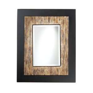 Mirror Rectangle Infused Glass Black Finish Beveled Inlaid Reflective 