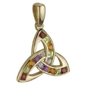   Gold Trinity Knot Rainbow Pendant Necklace   Made in Ireland: Jewelry