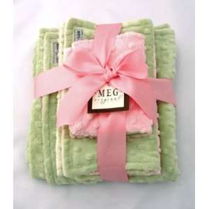  Pink & Green Minky Dot Gift Set: Baby