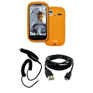  EMPIRE HTC Amaze 4G Orange Silicone Skin Case Cover + Car 