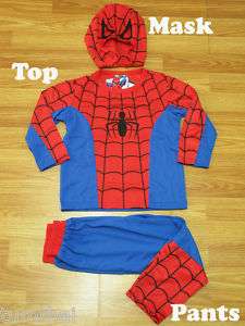Spiderman Fancy T shirt + Pants + Mask Sz S age 3 4  
