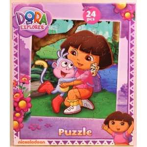  24 pc. DORA PUZZLE   BOOTS & DORA HUG: Toys & Games