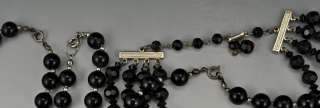 Black Beaded Necklaces Various Lengths 450 Long Strand Beads  