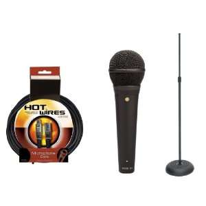   Base Black Microphone Stand & 25ft XLR Microphone Cable Kit Camera