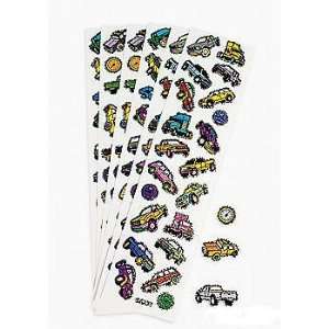  6 Micro Laser Vehicles Sticker Sheets Toys & Games