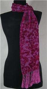 Hand Dyed Art to Wear Silk Cut Velvet Scarf Great GIFT 