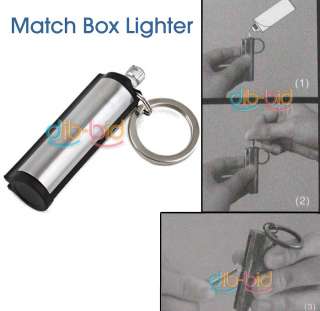 New Permanent Match Striker Lighters w Key Chain Silver  
