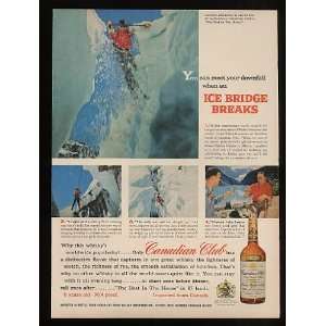  1957 Canadian Club Whisky Breaking Ice Bridge Print Ad 