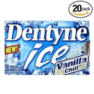 Dentyne Ice Vanilla Chill Sugarless Chewing Gum, 3 Count Pack (Pack of 