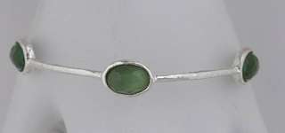 New IPPOLITA Silver Green 5 Stone Bangle Bracelet $525  