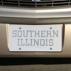   Illinois Salukis Satin Mirrored Team Logo License Plate Sports