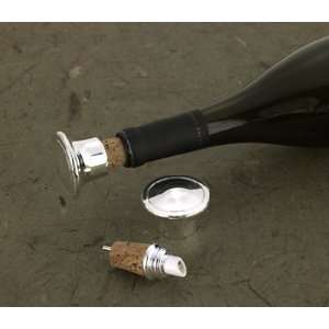  Silver Plated Wine Bottle Stopper & Pourer: Kitchen 