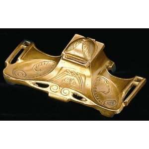    Art Nouveau Inkwell in Brass Finish by AA Importing