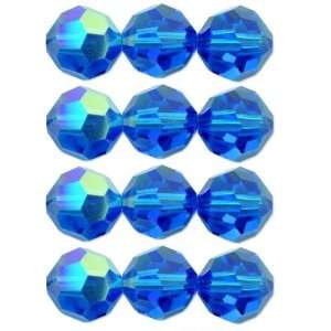 12 Capri Blue AB Round Swarovski Crystal Beads 5000 4mm  