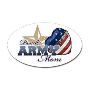  Army Mom Patriotic Heart Sticker Oval Military Oval 