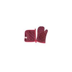   Heat Protection Oven Mitt Set (Indian Red Checkered): Kitchen & Dining